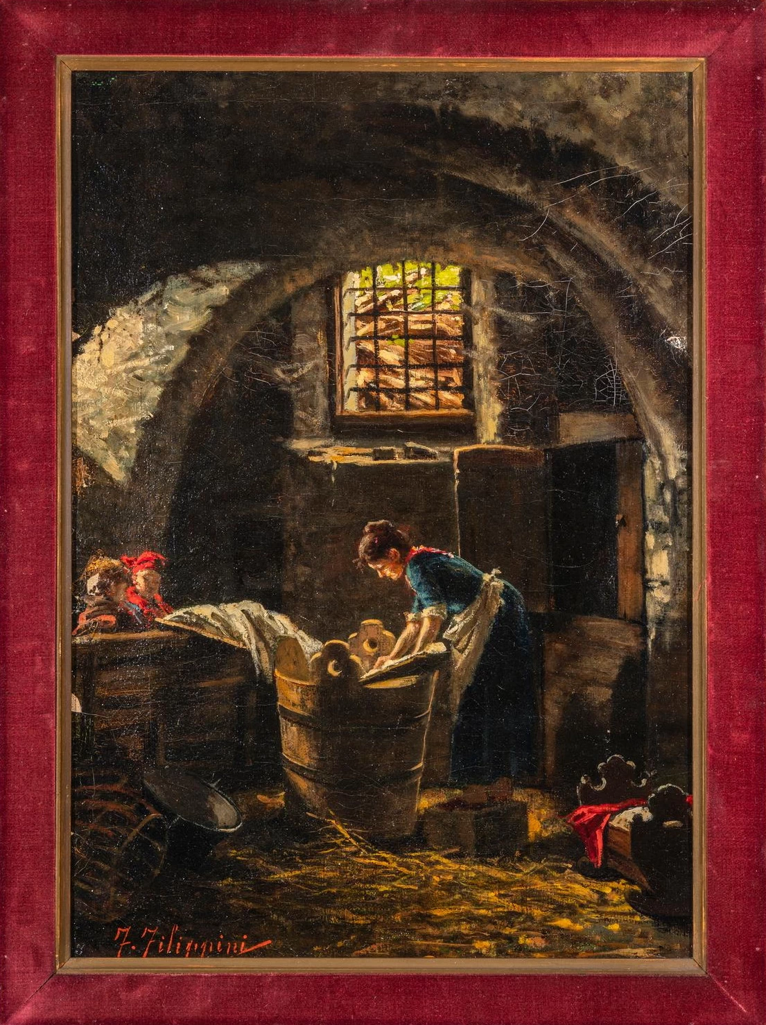 114-Francesco Filippini-Scena di interno  